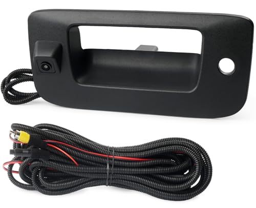 Tailgate Handle Backup Camera Compatible with 2007-2014 Chevy Silverado GMC Sierra 1500 2500 3500 HD with Waterproof Rear View Camera with Keyhole Tailgate Handle Backup Kit Replaces# 22755304