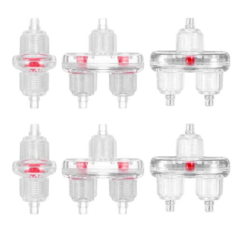 6 個パック一方向チェックバルブ水槽エアポンプ 3/16 インチチューブノンリターン気流水族館アクセサリー水族館機器