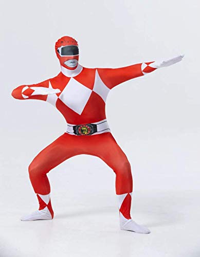 Fantasia Zuunky Compatível com Fantasia Cosplay Power Rangers Coloridos Festa Segunda Pele (Azul, GG