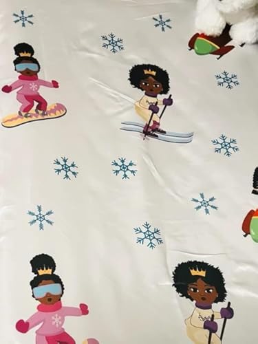 Image of Satin Fitted Crib Sheet for Baby Girls,Boys, Toddler Bed to retain Hair Moisture Size (Ice Princess, Standard Crib Sheet)
