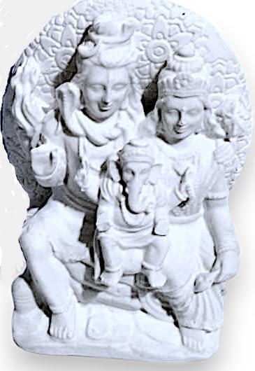 Image of ATL Shiv Parivar Shivaratri Special bholeshankar ma Parvati Ganesha Sitting Together Worship Mahadev 3D Office Home mandir Fondant Flexible and Reusable Silicone Mold