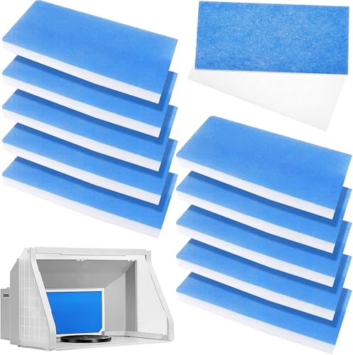 Confezione da 10 filtri di ricambio per cabina aerografo, filtri di scarico per cabina di verniciatura, accessori adatti per Master, Paasche, Sky Enterprise, Airhobby (40,6 x 17,8 x 1,3 cm)
