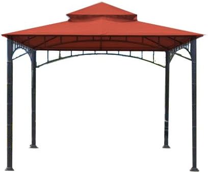 Garden Winds Replacement Canopy Top Cover for Summer Veranda Gazebo - Riplock 350 - Terra Cotta - TOP Tier 36" X 36", Bottom Tier 128" X 128"