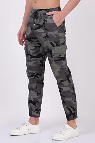 Image of Men's Camouflage Grey Army- Print Joggers (Elastic Waistband Jogger - Grey Color)