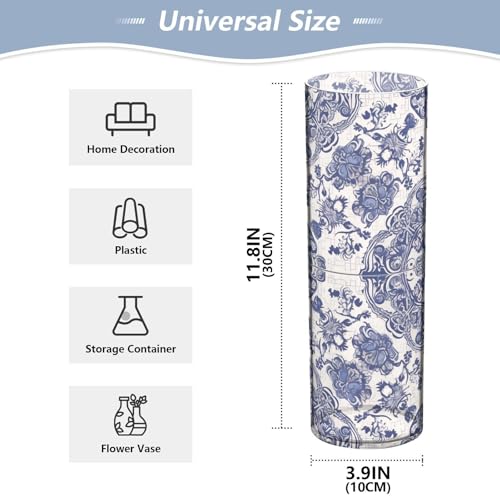 Vase bleu et blanc en plastique pour bouquet de fleurs moderne