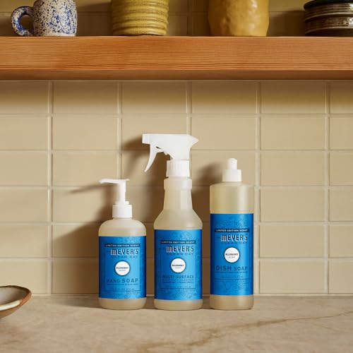 Image of Mrs. MEYER'S CLEAN DAY Liquid Dish Soap, Blueberry Scent, 16 Fl Oz Bottle - 3 Pack