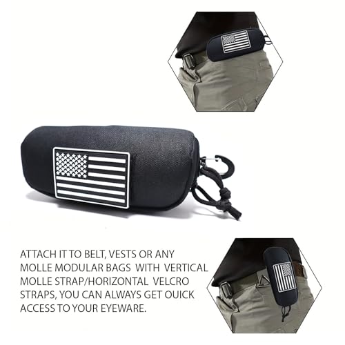 Image of Tactical Molle Glasses Case Tactical Eyeglasses Case Shockproof Sunglasses Carrying Protective Box with Clip