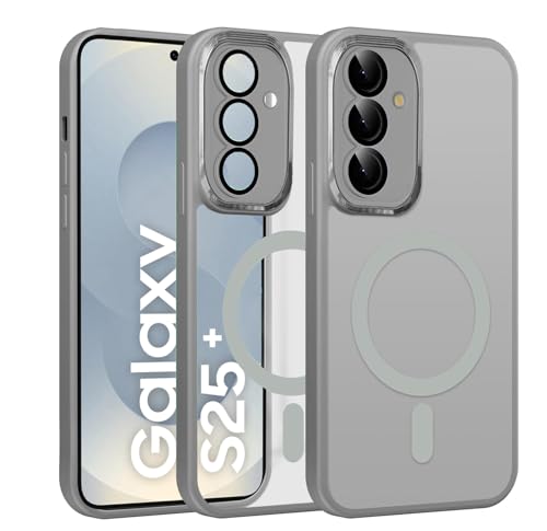 Image of VONZEE PC,TPU Magnetic for Samsung S25 Plus 5g Case,Upgraded Full Camera Protection,Compatible with Magsafe,Drop Protection,Clear Transparent Back Bumper for Samsung S25 Plus 5G(Lavender Grey)