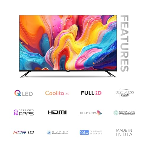 Image of 101 cm (40 inches) Glow Series HD Ready Smart QLED Linux TV BAZQL40S1 (Black)