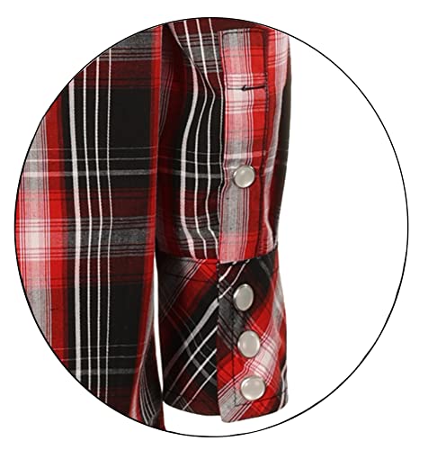 Image of Gioberti Boys Casual Western Plaid Long Sleeve Pearl Snaps Shirt