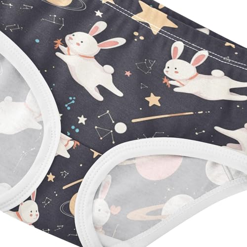 Wusikd Space Stars Girls' Underwear Cotton Moon Planet Girls Briefs Soft Toddler Underwear 2T4