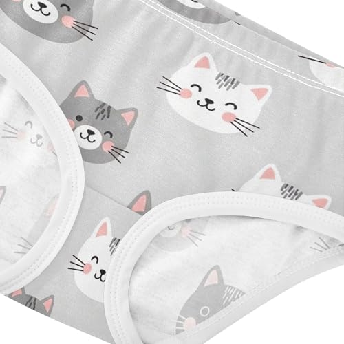 Cotton Toddler Underwear Floral Cute Cat Gray Cute Panties Girl Animals Briefs Undies Kids 2t4