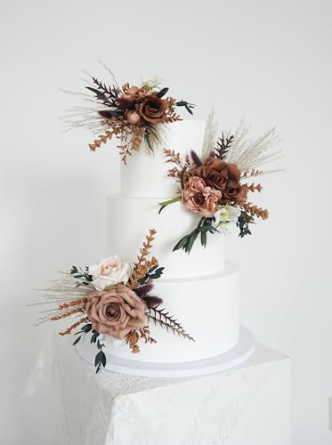 Set de Adorno Floral para Pastel de Boda Rustic Chic miniatura 2