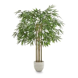 MAIA SHOP Bambú Artificial 105 cm con Cañas Naturales, Planta Artificial Realista de Interior para Decoración de Hogar, Oficina, Hotel o Eventos, Árbol Decorativo Verde