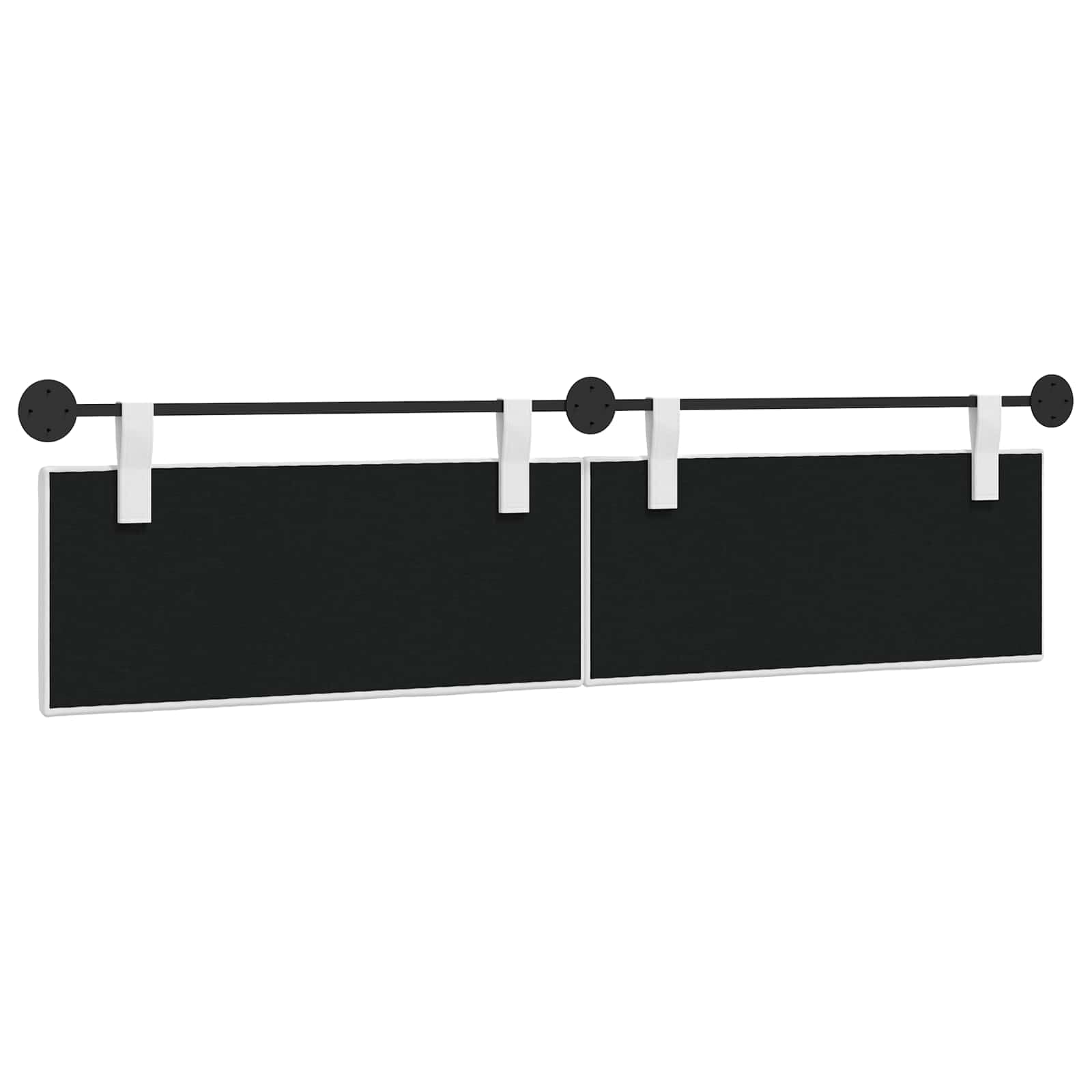 Tête de lit suspendue blanche - Panneau mural rembourré en tissu pour une largeur totale de 210 cm - Tête de lit moderne avec kit de montage mural et sangles réglables pour chambre à coucher