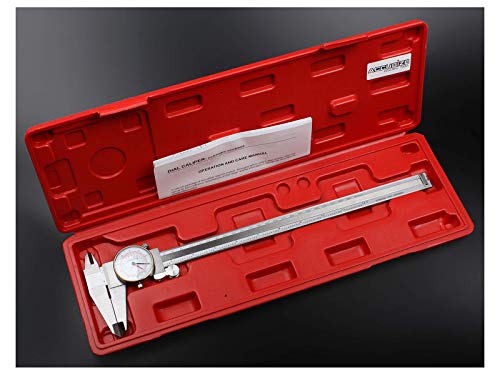 Super Big Clearance! Accusize Industrial Tools 12'' by 0.001''/300mm by 0.02mm Dual Needle Precision Dial Caliper,Imperial/Metric, P920-S232
