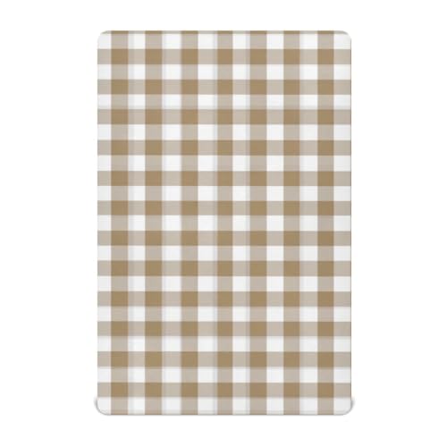 Image of Crib Sheet Breathable Soft Crib Mattress Sheet for Baby Toddler Boys Girls Fitted Crib Sheet Fit Standard Crib Mattress 39 x 27 Inch Brown Gingham Checkered