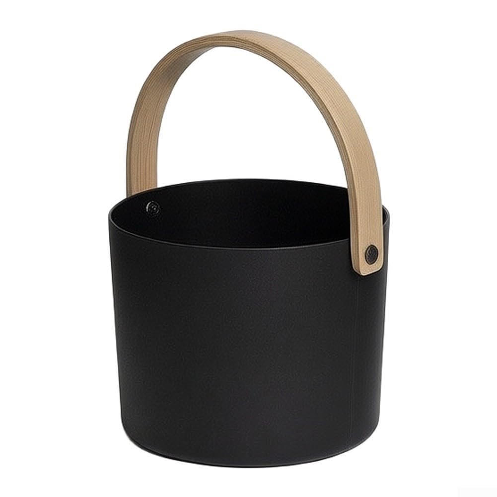 Secchio Sauna Alluminio 7L Nero con Mestolo Secchio Sauna Alluminio