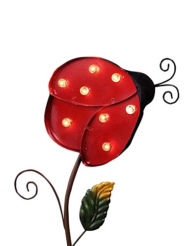 Bright Zeal Metal Ladybug LED Solar Lights Outdoor LED Outdoor