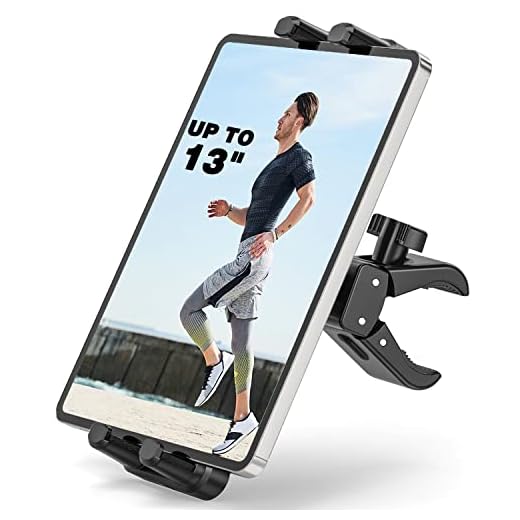 JUBOR Suporte para tablet Spin Bike, compatível com iPad Phone Suporte de guidão para bicicleta ergométrica interna, bicicleta ergométrica, esteira, serve para iPad Pro, Galaxy Tabs