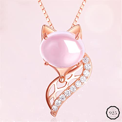 Bijoux en or rose et argent 925 collier d'exception en Quartz Rose