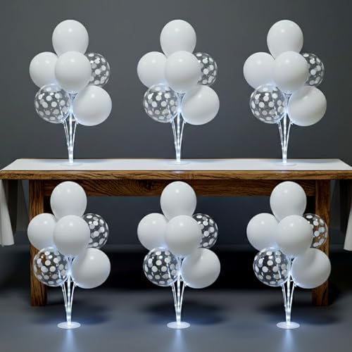Image of Lightsfever 6 Pack Light Up Balloon Centerpieces for Table, Pump Included