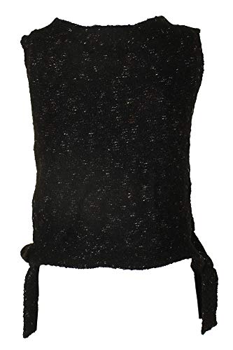 Max Studio Womens Wool Side Tie Sweater Vest Black L #TOP1