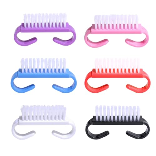 YPYMOD 6 Piezas Cepillo De Uñas, Con Mango De Plástico Cepillo Para Limpieza De Dedos Y Uñas Manicura De Fregado(6 Colores)