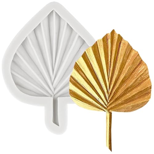 Silicone Molds for Candles,9.7x7.7cm Palm Leaves Silicone Molds Fan Leaf Fondant Mold Cake Decorating Tools Cupcake Topper Candy Chocolate Moulds