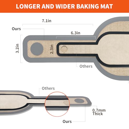 Silicone Bread Sling, Non-Stick & Easy Clean Reusable Oval Silicone Baking Mat with Long Handles, Ideal for Sourdough Bread, Cookies, Macarons & More - 2 Gray Set