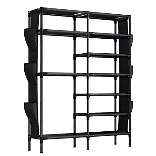 Organisateur de rangement de chaussures noir vertical et compact