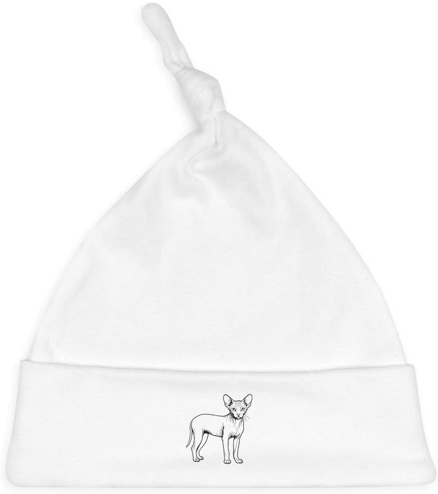 Azeeda 'Sphynx Cat' Baby Beanie Hat (BH00041140) White
