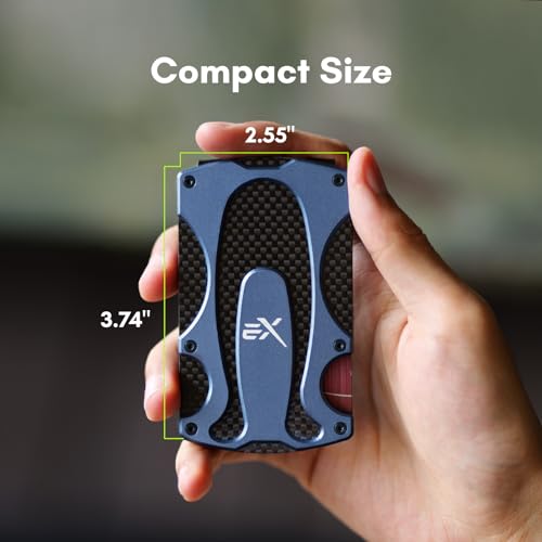 Image of Extremus Men's Wallet, Slim Tactical Wallet with Money Clip, RFID Blocking, Blue