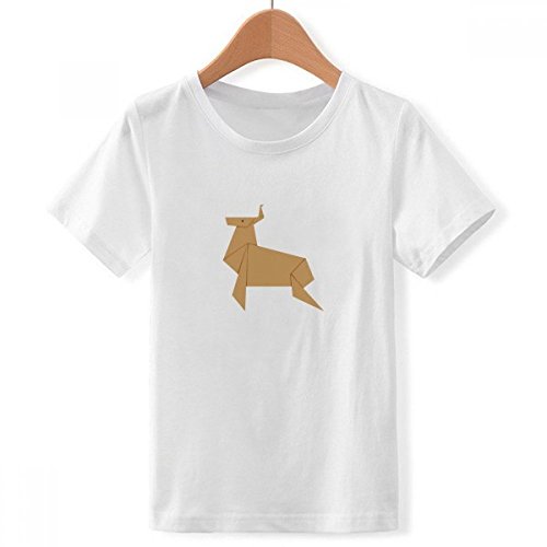 T-shirt Noël origami blanc pour garçons, idéal pour le repas de famille en XL