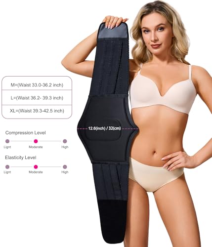 YERKOAD 360 Bbl Lipo Foam Ab Board Post Surgery Abdominal Compression Board Belly Lipo Wrap Recovery Waist Cincher (Black, Medium)