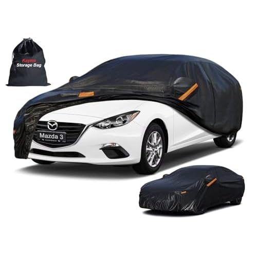 Kayme Heavy Duty Car Cover Waterproof All Weather, Custom Fit for Tesla Model S, Outdoor Full Exterior Cover with Charging Port and Breathable Ventilation Mesh, Sun and Rain Protection. grey