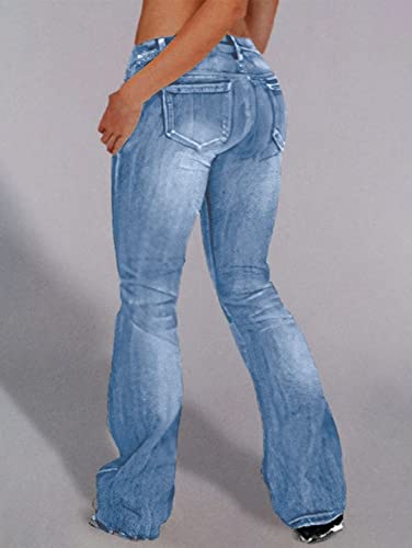 Flamingals Straight Leg Jeans for Women Low Rise Flamingo Stretch Jeans Skinny Wide Leg Denim Pants4