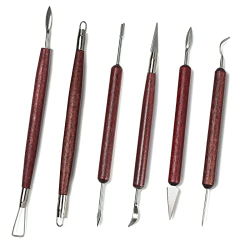 Modellierwerkzeug 6 Stück Ton Töpfer Werkzeug Set Polymer Clay Tools Sculpting Keramik Werkzeug für Anfänger Amateure oder Profis