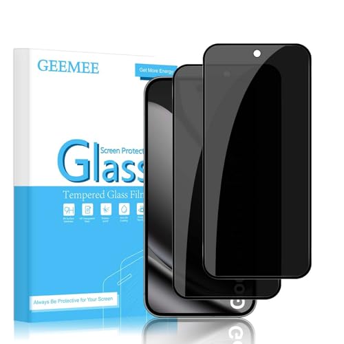 GEEMEE 2 Piezas para Google Pixel 10 Pro XL/Google Pixel 9 Pro XL Protector de Pantalla de Privacidad, Anti-espía Alta Sensibilidad, Sin Burbujas Cristal Templado Screen Protector