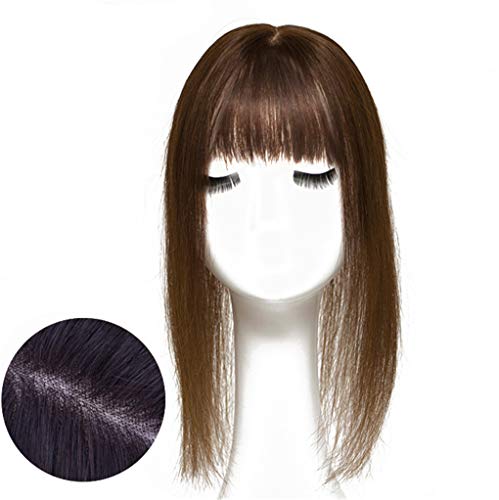 Décorations de cheveux humains bicolore dégradé à clips avec frange et base soie