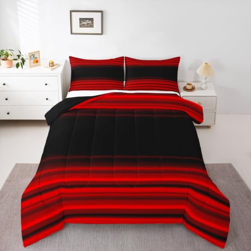 Feelyou Abstract Ombre Comforter Set Breathable Soft Full Size Bedding Set