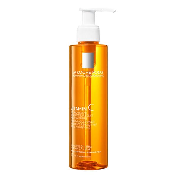 La Roche Posay, Vitamin C Gel Moussant Rénovateur Éclat, Nettoyant Visage Purifiant Hydratant à la Vitamine C, Peaux Sensibles, 