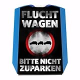 Fluchtwagen - Bitte Nicht zuparken Parkscheibe mit 2 Einkaufswagenchips lustige Parkscheibe als Geschenk für Autofahrer die Sich beschweren zugeparkt zu Werden