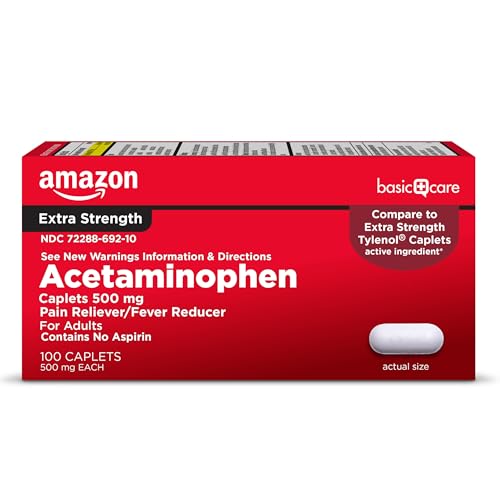 Amazon Basic Care Extra Strength Pain Relief, Acetaminophen Caple...