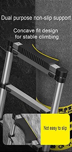 Escada telescópica de liga de alumínio, escada telescópica dobrável antiderrapante, escada reta com