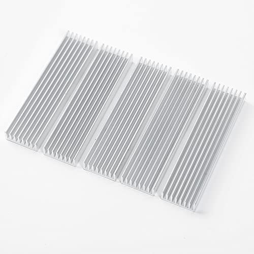 Uxcell A14111400Ux0242 5 Pcs Silver Tone Aluminium Radiator Heatsink Heat Sink 100X25X10Mm (Pack Of 5) #TOP2