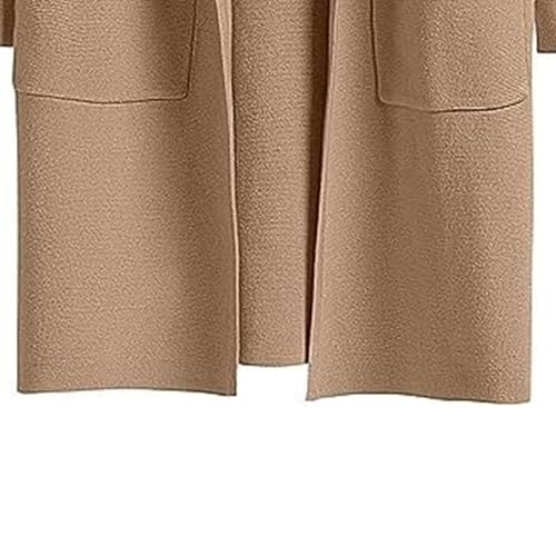 Maiyifu-GJ Women's Fall Winter Wool Blend Pea Coats Mid-Long Trench Coat Overcoat Lightweight Open Front Cardigan Jackets4