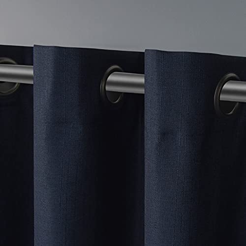 Exclusive Home Curtains Loha Linen Window Curtain Panel, Polyester, Peacoat Blue, 108" Length, W 54" x L 108" (2 Panels) - Image 3