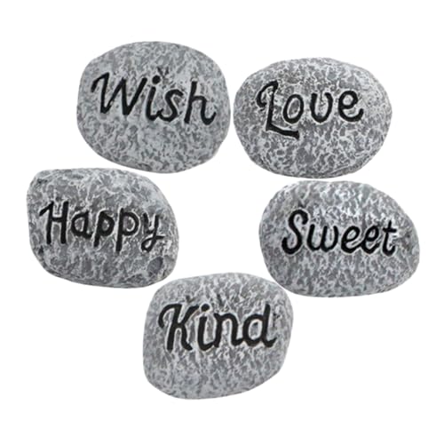 BESTonZON 5pcs Natural Pebbles for Aquarium Decorative Stones for Plants Vases Reusable Gravel for Landscaping Fish Tank Decorations Garden Micro Landscape Decor