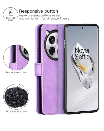 Funda para OnePlus 12 5G con tapa libro abatible y protectora antichoque 6